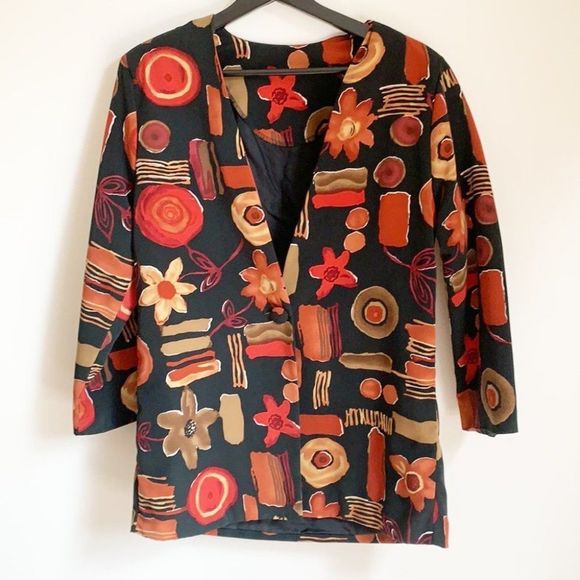 Vintage Jackets & Blazers - 3/$20 Vintage 1990s oversized floral blazer coat